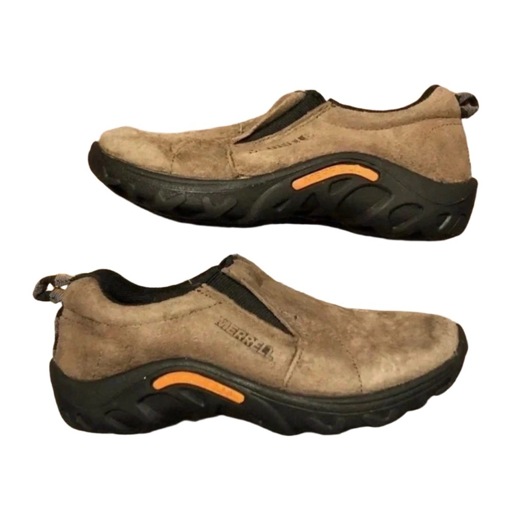 👟 Merrell Jungle Moc Kids Slip-On Shoes Brown Suede Youth US 12.5